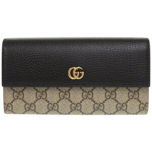Gucci Double GG Bicolor Continental Wallet Supreme leather black